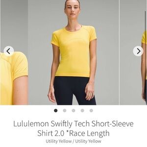 lululemon athletica Utility Yellow Swiftly Tech Short-Sleeve Shirt 2.0